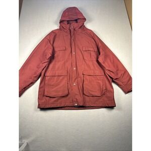 Vintage Woolrich Field Jacket Men's XL Burgundy Utility Safari Made in USA 90s